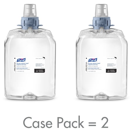 Purell Soap Refills, Foam, f/FMX-20 Dispenser, 2000ml, Clear, PK 2 GOJ521202